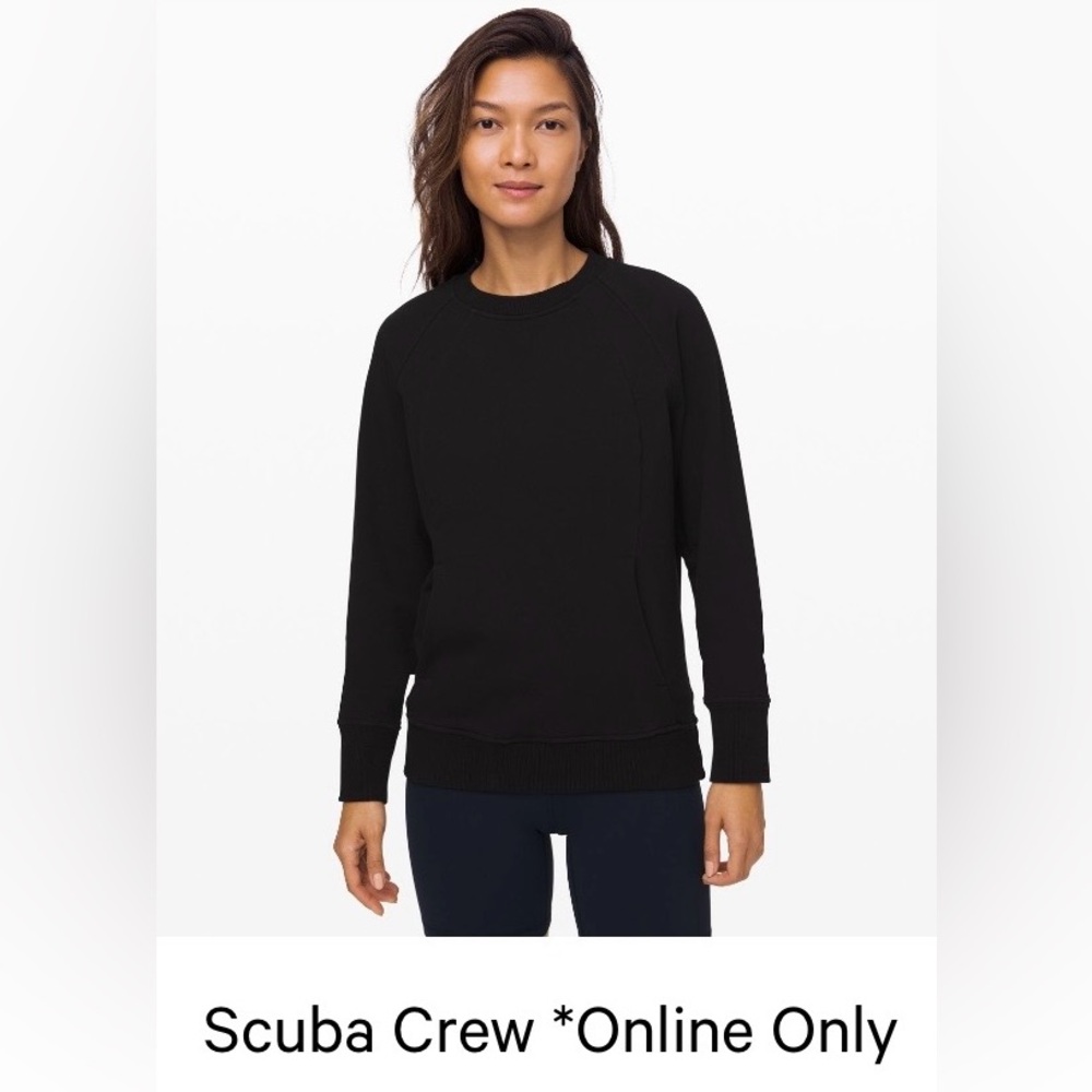 NWT lululemon scuba crew in black - size 2